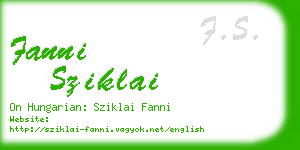 fanni sziklai business card